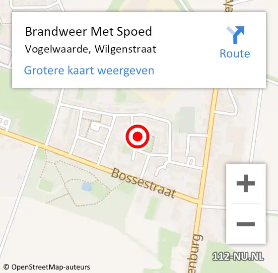 Locatie op kaart van de 112 melding: Brandweer Met Spoed Naar Vogelwaarde, Wilgenstraat op 2 juni 2022 14:19