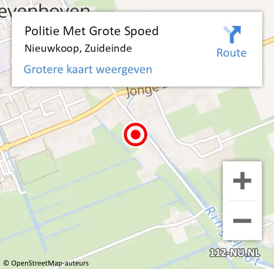 Locatie op kaart van de 112 melding: Politie Met Grote Spoed Naar Nieuwkoop, Zuideinde op 2 juni 2022 14:28