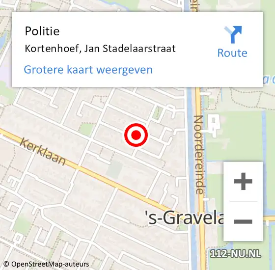 Locatie op kaart van de 112 melding: Politie Kortenhoef, Jan Stadelaarstraat op 2 juni 2022 14:34