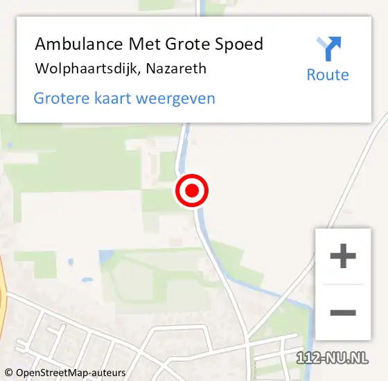 Locatie op kaart van de 112 melding: Ambulance Met Grote Spoed Naar Wolphaartsdijk, Nazareth op 19 juli 2014 00:49