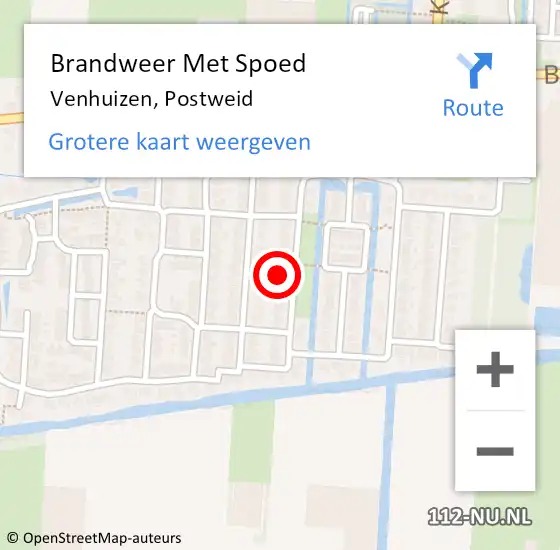 Locatie op kaart van de 112 melding: Brandweer Met Spoed Naar Venhuizen, Postweid op 2 juni 2022 15:00