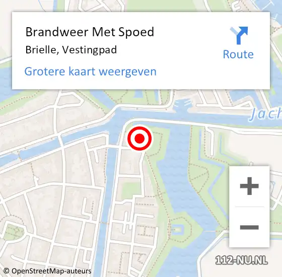 Locatie op kaart van de 112 melding: Brandweer Met Spoed Naar Brielle, Vestingpad op 2 juni 2022 15:04