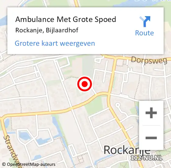 Locatie op kaart van de 112 melding: Ambulance Met Grote Spoed Naar Rockanje, Bijlaardhof op 2 juni 2022 15:09