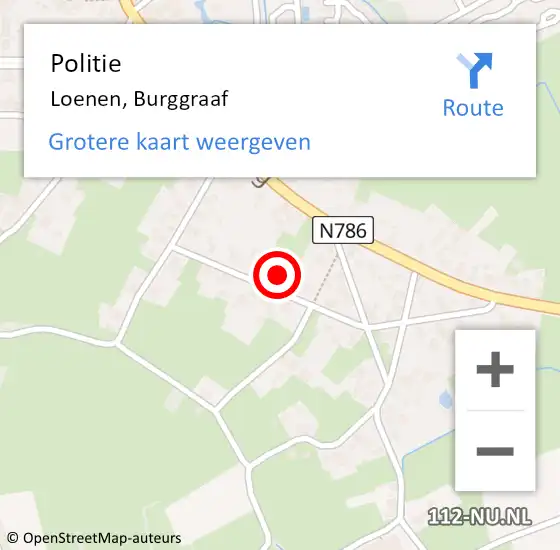 Locatie op kaart van de 112 melding: Politie Loenen, Burggraaf op 2 juni 2022 15:36