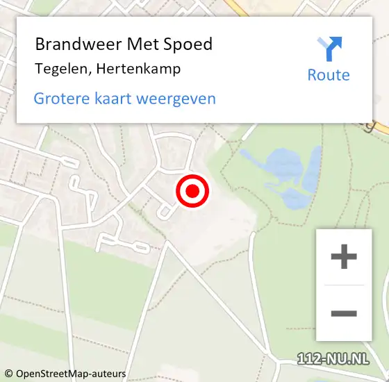 Locatie op kaart van de 112 melding: Brandweer Met Spoed Naar Tegelen, Hertenkamp op 2 juni 2022 16:04