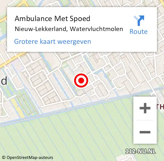 Locatie op kaart van de 112 melding: Ambulance Met Spoed Naar Nieuw-Lekkerland, Watervluchtmolen op 2 juni 2022 16:16