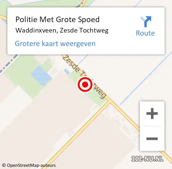 Locatie op kaart van de 112 melding: Politie Met Grote Spoed Naar Waddinxveen, Zesde Tochtweg op 2 juni 2022 16:24