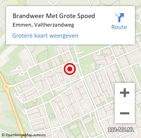 Locatie op kaart van de 112 melding: Brandweer Met Grote Spoed Naar Emmen, Valtherzandweg op 2 juni 2022 16:49