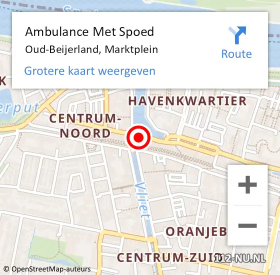 Locatie op kaart van de 112 melding: Ambulance Met Spoed Naar Oud-Beijerland, Marktplein op 2 juni 2022 17:07