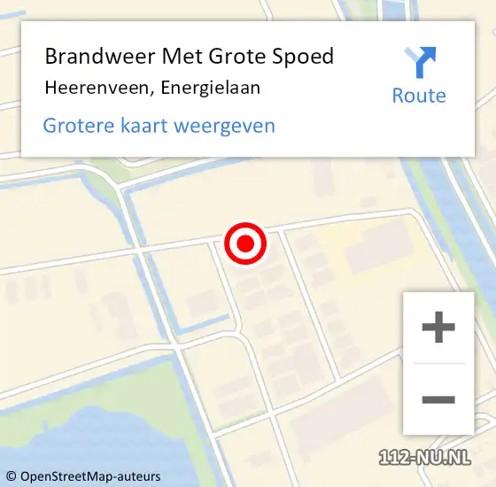 Locatie op kaart van de 112 melding: Brandweer Met Grote Spoed Naar Heerenveen, Energielaan op 2 juni 2022 17:24