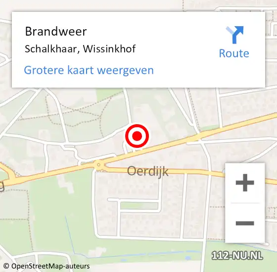 Locatie op kaart van de 112 melding: Brandweer Schalkhaar, Wissinkhof op 2 juni 2022 17:25