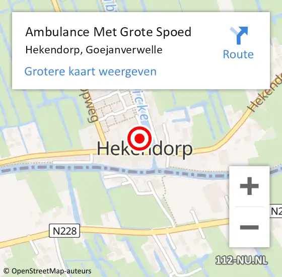 Locatie op kaart van de 112 melding: Ambulance Met Grote Spoed Naar Hekendorp, Goejanverwelle op 2 juni 2022 17:43