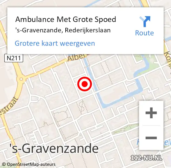 Locatie op kaart van de 112 melding: Ambulance Met Grote Spoed Naar 's-Gravenzande, Rederijkerslaan op 2 juni 2022 17:44