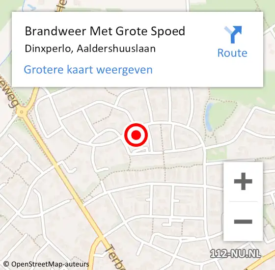 Locatie op kaart van de 112 melding: Brandweer Met Grote Spoed Naar Dinxperlo, Aaldershuuslaan op 2 juni 2022 17:46