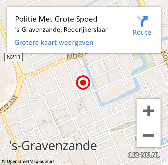 Locatie op kaart van de 112 melding: Politie Met Grote Spoed Naar 's-Gravenzande, Rederijkerslaan op 2 juni 2022 17:48