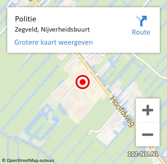 Locatie op kaart van de 112 melding: Politie Zegveld, Nijverheidsbuurt op 2 juni 2022 17:51