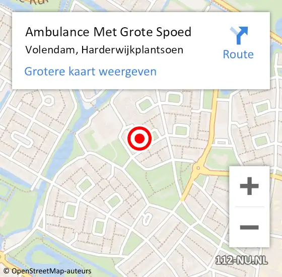 Locatie op kaart van de 112 melding: Ambulance Met Grote Spoed Naar Volendam, Harderwijkplantsoen op 2 juni 2022 17:51