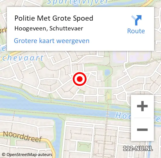 Locatie op kaart van de 112 melding: Politie Met Grote Spoed Naar Hoogeveen, Schuttevaer op 2 juni 2022 17:52