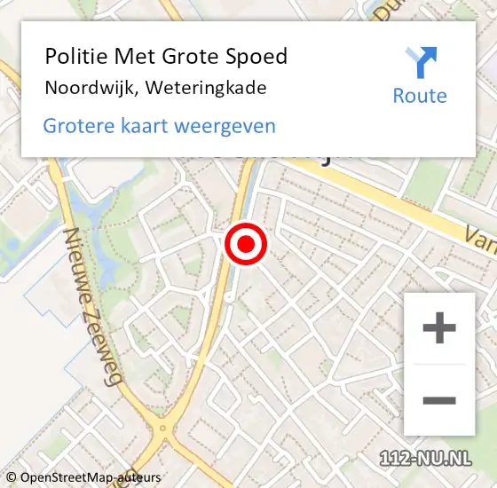 Locatie op kaart van de 112 melding: Politie Met Grote Spoed Naar Noordwijk, Weteringkade op 2 juni 2022 18:01