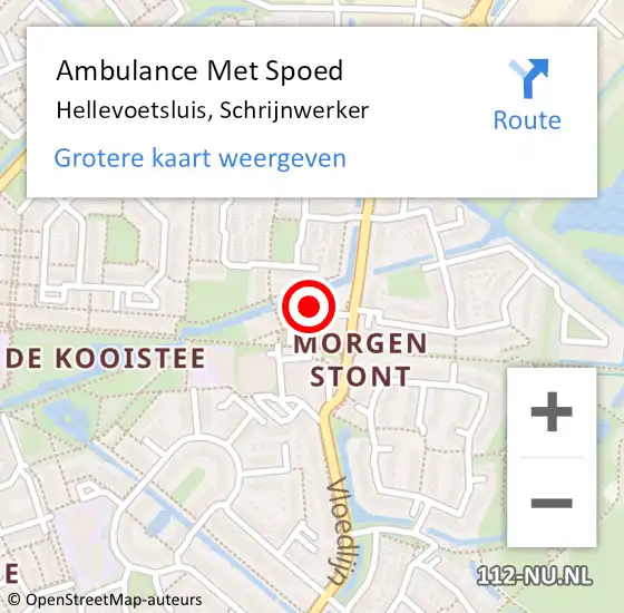 Locatie op kaart van de 112 melding: Ambulance Met Spoed Naar Hellevoetsluis, Schrijnwerker op 2 juni 2022 18:13