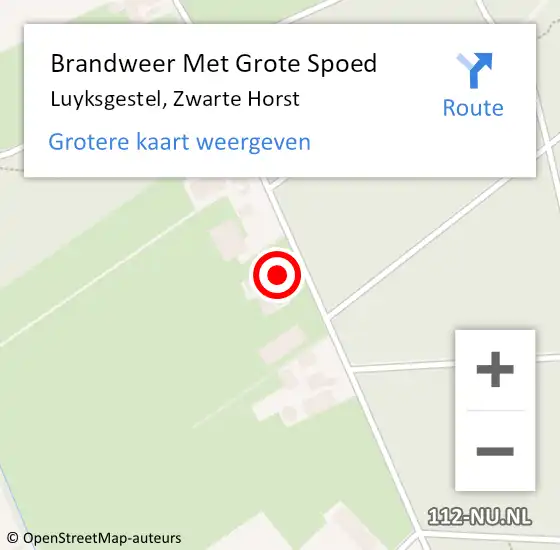 Locatie op kaart van de 112 melding: Brandweer Met Grote Spoed Naar Luyksgestel, Zwarte Horst op 2 juni 2022 18:17