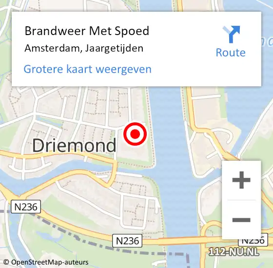 Locatie op kaart van de 112 melding: Brandweer Met Spoed Naar Amsterdam-Zuidoost, Jaargetijden op 2 juni 2022 18:20