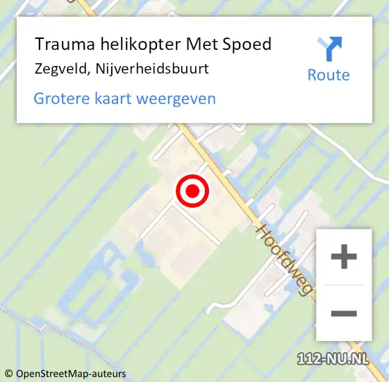 Locatie op kaart van de 112 melding: Trauma helikopter Met Spoed Naar Zegveld, Nijverheidsbuurt op 2 juni 2022 18:28