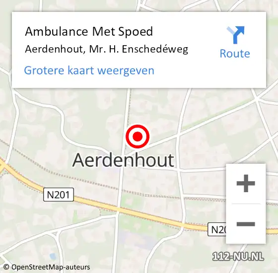 Locatie op kaart van de 112 melding: Ambulance Met Spoed Naar Aerdenhout, Mr. H. Enschedéweg op 2 juni 2022 18:55