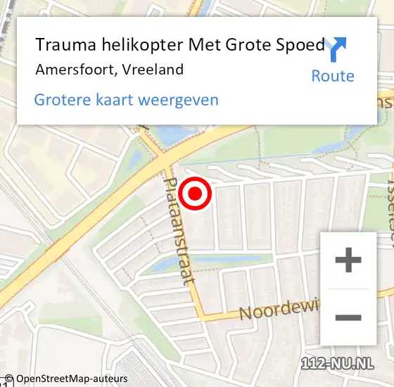 Locatie op kaart van de 112 melding: Trauma helikopter Met Grote Spoed Naar Amersfoort, Vreeland op 2 juni 2022 19:06