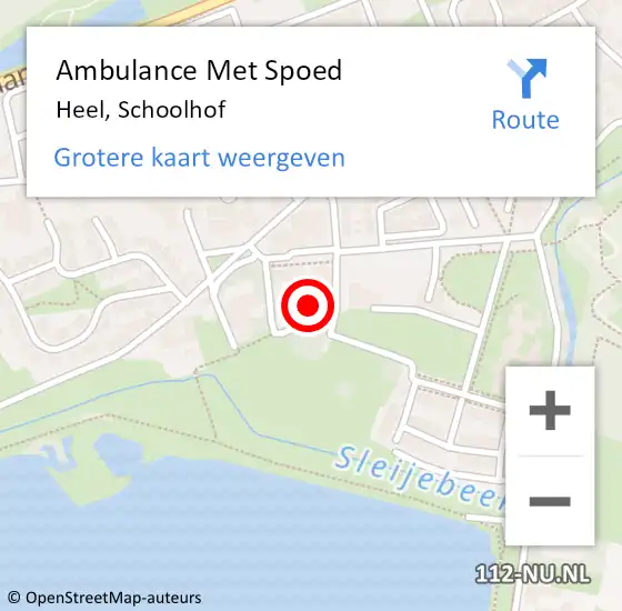 Locatie op kaart van de 112 melding: Ambulance Met Spoed Naar Heel, Schoolhof op 2 juni 2022 19:46