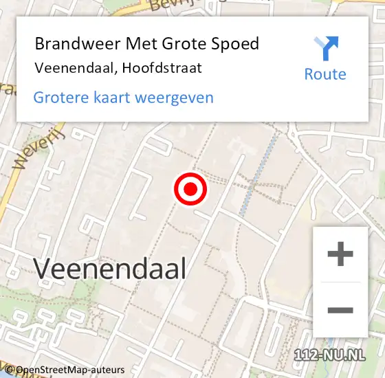 Locatie op kaart van de 112 melding: Brandweer Met Grote Spoed Naar Veenendaal, Hoofdstraat op 2 juni 2022 20:14