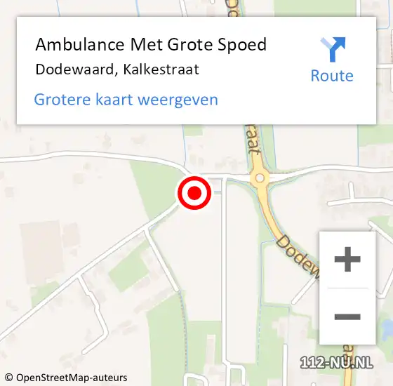 Locatie op kaart van de 112 melding: Ambulance Met Grote Spoed Naar Dodewaard, Kalkestraat op 2 juni 2022 20:19