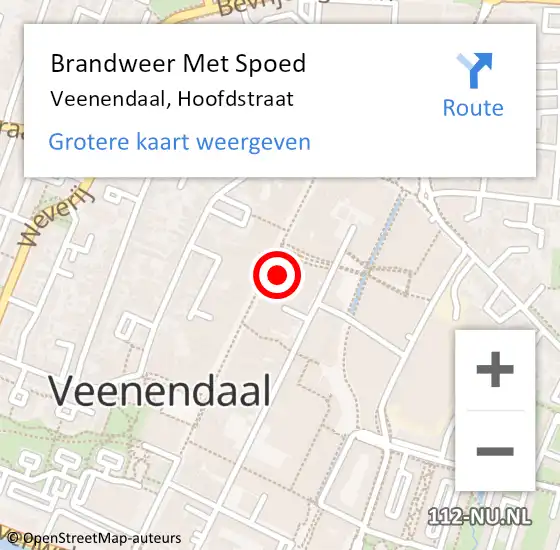 Locatie op kaart van de 112 melding: Brandweer Met Spoed Naar Veenendaal, Hoofdstraat op 2 juni 2022 20:20