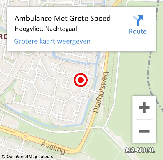 Locatie op kaart van de 112 melding: Ambulance Met Grote Spoed Naar Hoogvliet, Nachtegaal op 2 juni 2022 20:37