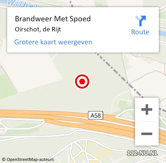 Locatie op kaart van de 112 melding: Brandweer Met Spoed Naar Oirschot, de Rijt op 2 juni 2022 20:55