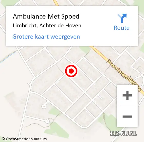 Locatie op kaart van de 112 melding: Ambulance Met Spoed Naar Limbricht, Achter de Hoven op 19 juli 2014 02:01