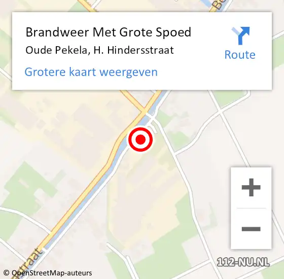 Locatie op kaart van de 112 melding: Brandweer Met Grote Spoed Naar Oude Pekela, H. Hindersstraat op 2 juni 2022 21:36