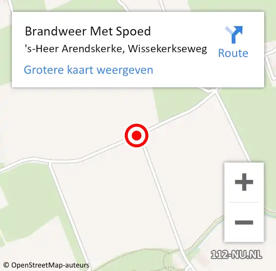 Locatie op kaart van de 112 melding: Brandweer Met Spoed Naar 's-Heer Arendskerke, Wissekerkseweg op 19 juli 2014 02:06