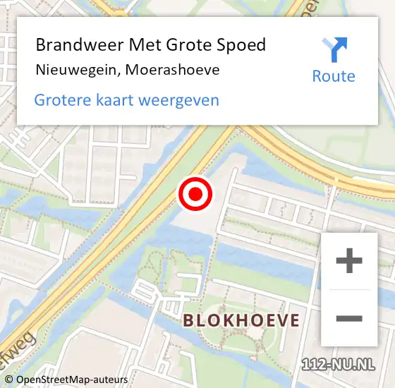 Locatie op kaart van de 112 melding: Brandweer Met Grote Spoed Naar Nieuwegein, Moerashoeve op 2 juni 2022 22:05