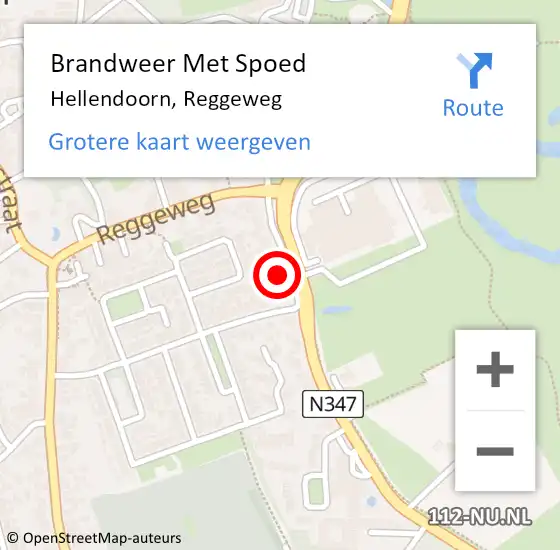 Locatie op kaart van de 112 melding: Brandweer Met Spoed Naar Hellendoorn, Reggeweg op 2 juni 2022 23:04