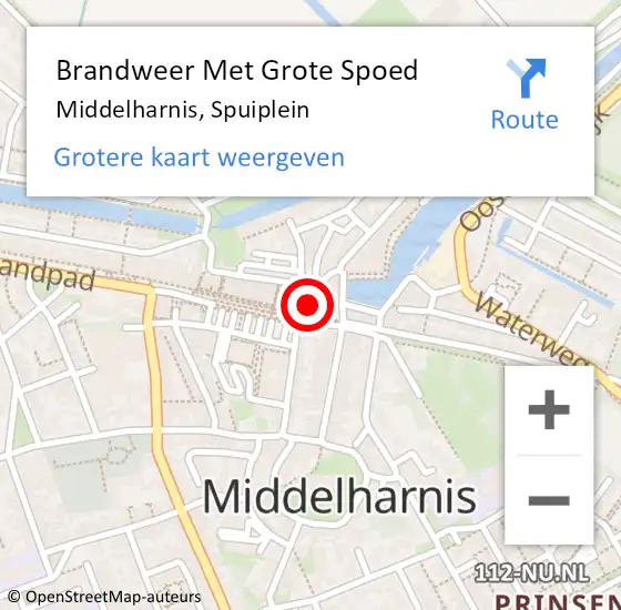 Locatie op kaart van de 112 melding: Brandweer Met Grote Spoed Naar Middelharnis, Spuiplein op 2 juni 2022 23:42