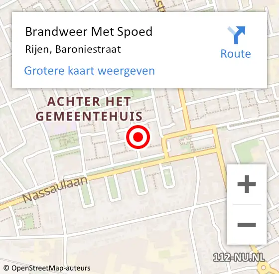 Locatie op kaart van de 112 melding: Brandweer Met Spoed Naar Rijen, Baroniestraat op 3 juni 2022 03:05