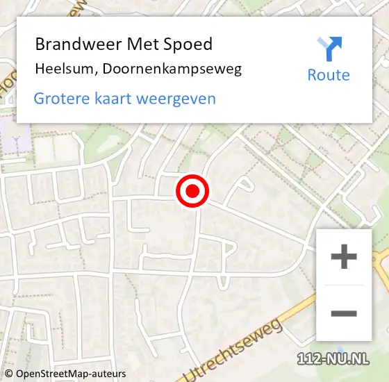 Locatie op kaart van de 112 melding: Brandweer Met Spoed Naar Heelsum, Doornenkampseweg op 3 juni 2022 05:54