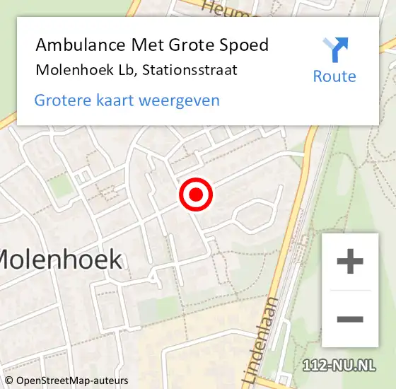 Locatie op kaart van de 112 melding: Ambulance Met Grote Spoed Naar Molenhoek Lb, Stationsstraat op 19 juli 2014 02:43