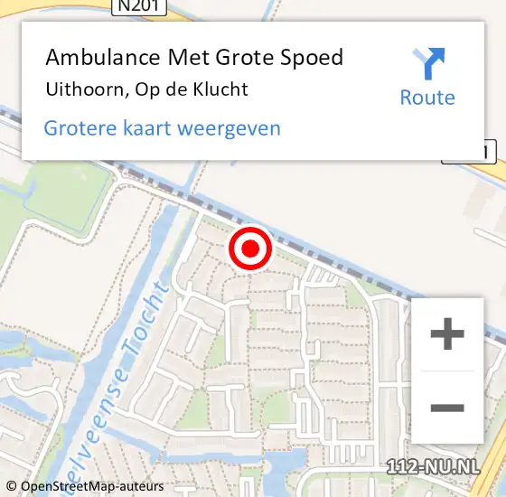 Locatie op kaart van de 112 melding: Ambulance Met Grote Spoed Naar Uithoorn, Op de Klucht op 3 juni 2022 07:47