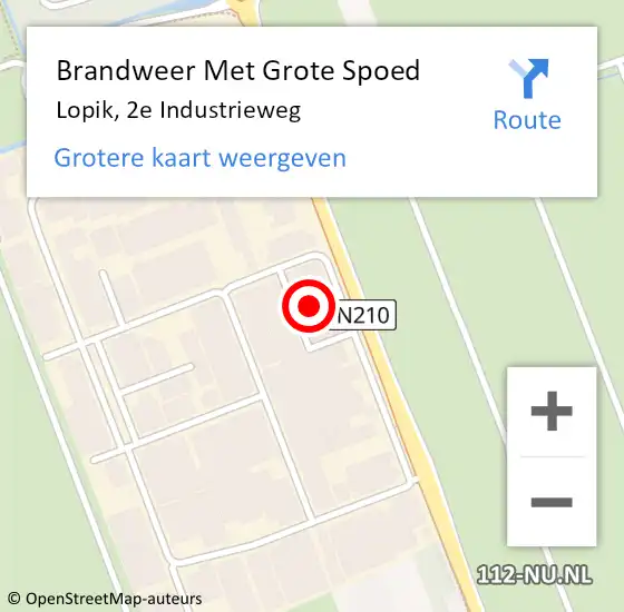 Locatie op kaart van de 112 melding: Brandweer Met Grote Spoed Naar Lopik, 2e Industrieweg op 3 juni 2022 08:27