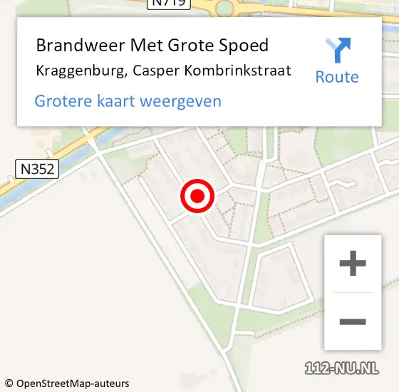 Locatie op kaart van de 112 melding: Brandweer Met Grote Spoed Naar Kraggenburg, Casper Kombrinkstraat op 3 juni 2022 08:52