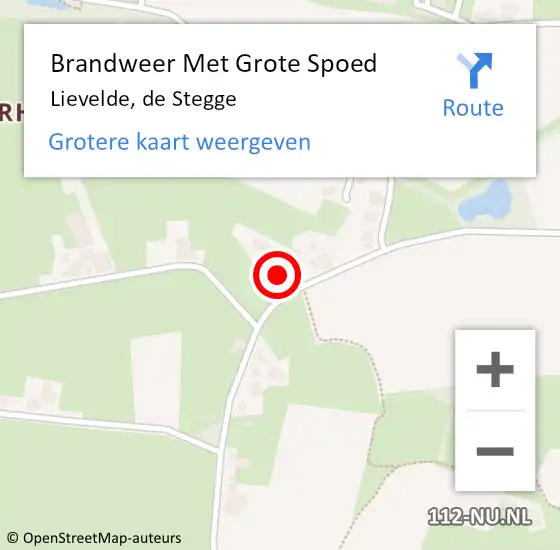 Locatie op kaart van de 112 melding: Brandweer Met Grote Spoed Naar Lievelde, de Stegge op 3 juni 2022 10:51