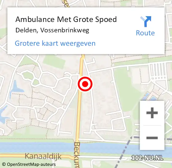 Locatie op kaart van de 112 melding: Ambulance Met Grote Spoed Naar Delden, Vossenbrinkweg op 3 juni 2022 11:12