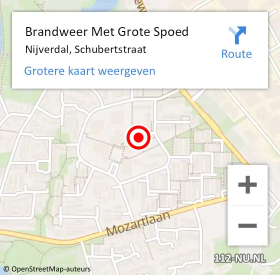 Locatie op kaart van de 112 melding: Brandweer Met Grote Spoed Naar Nijverdal, Schubertstraat op 3 juni 2022 11:13